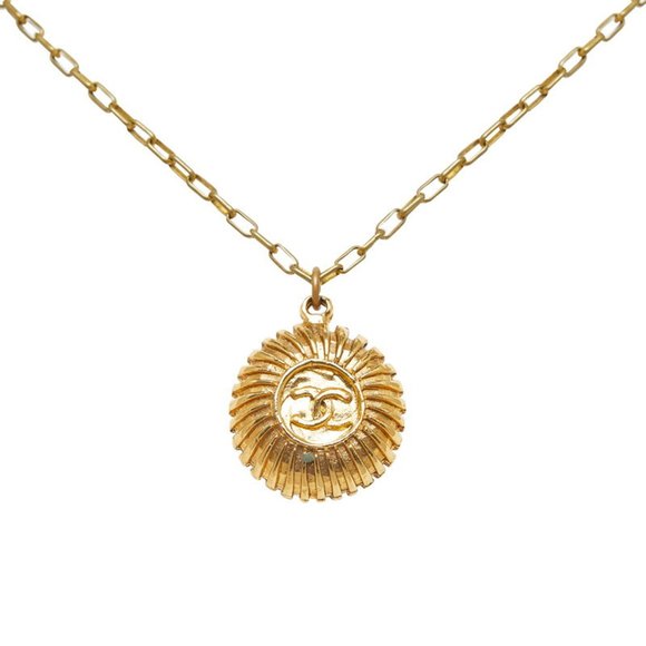 CHANEL Vintage Gold Logo Necklace - Picture 1 of 5